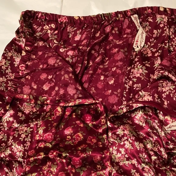 Vintage April Cornell Satiny Floral Skirt - Picture 10 of 14